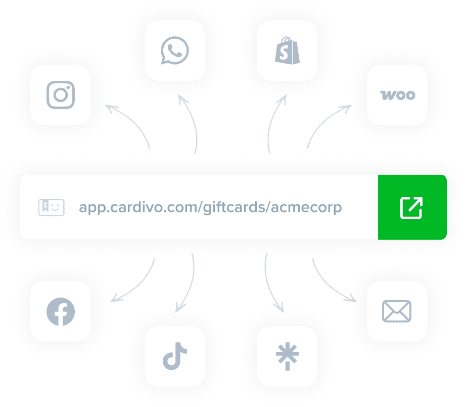 Share your online gift card link anywhere your customers are